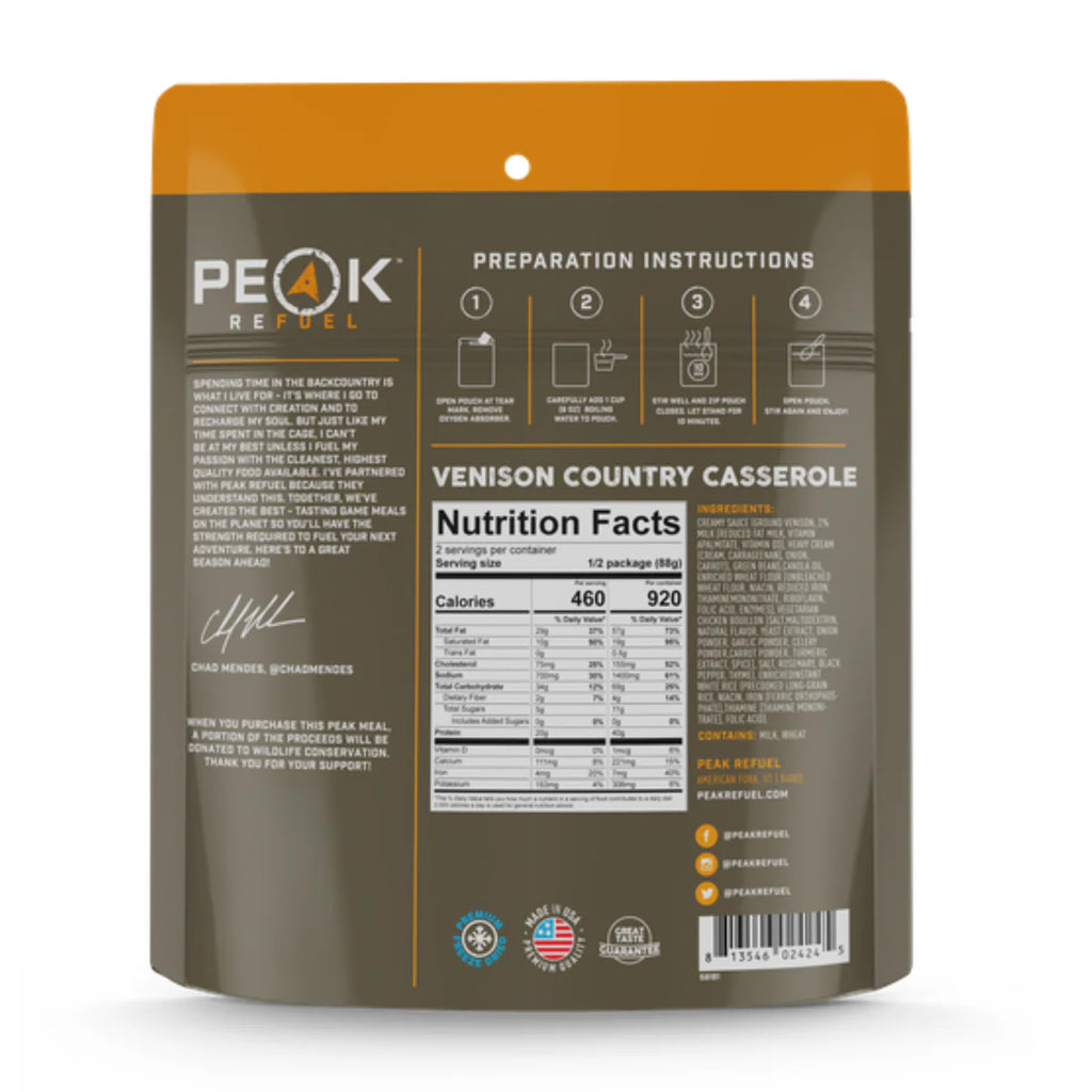 Peak Refuel Venison Country Casserole