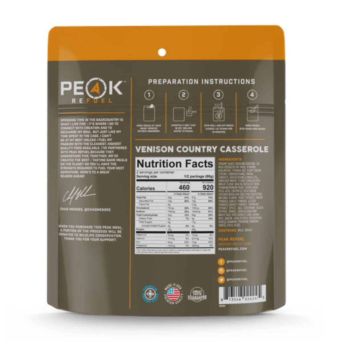 Peak Refuel Venison Country Casserole