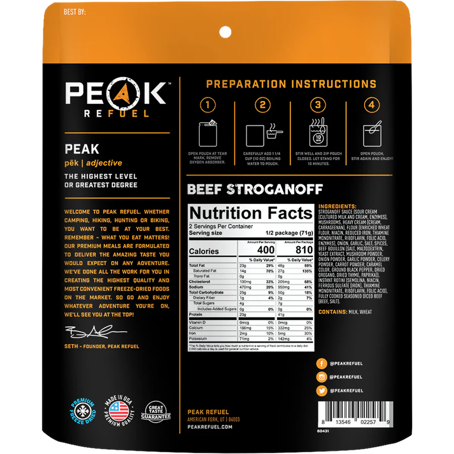 Peak Refuel Beef Stroganoff