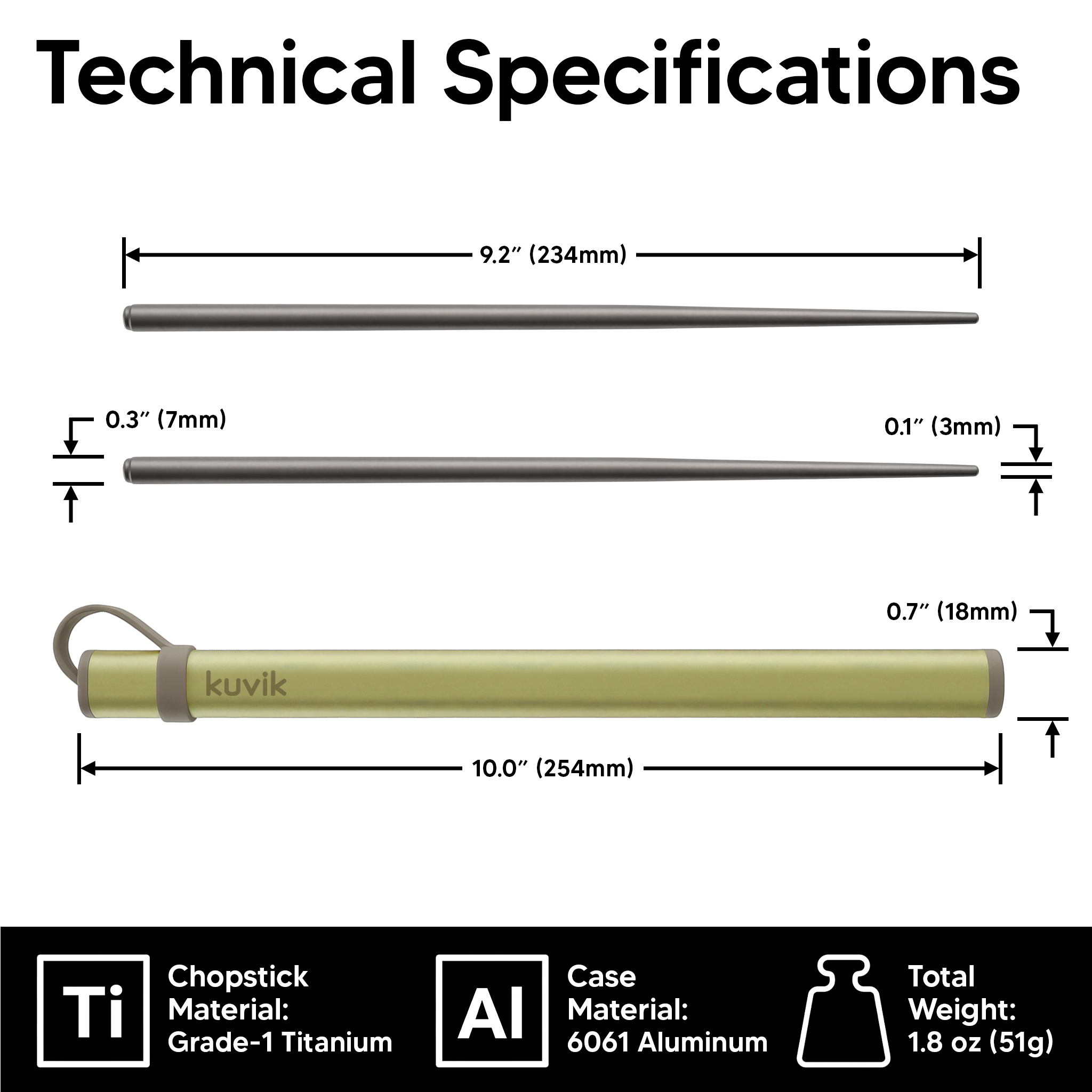 Kuvik Titanium Chopsticks