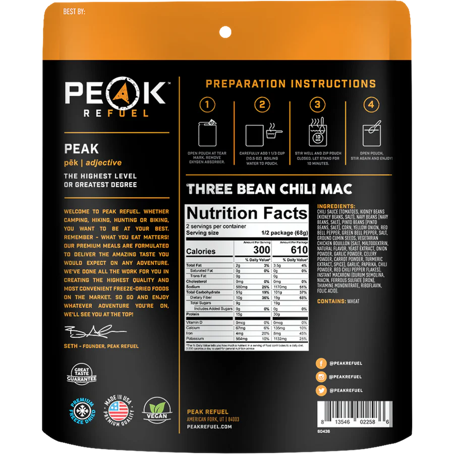 Peak Refuel Three Bean Chili Mac