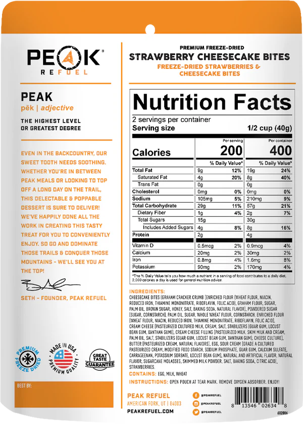 Peak Refuel Strawberry Cheesecake Bites