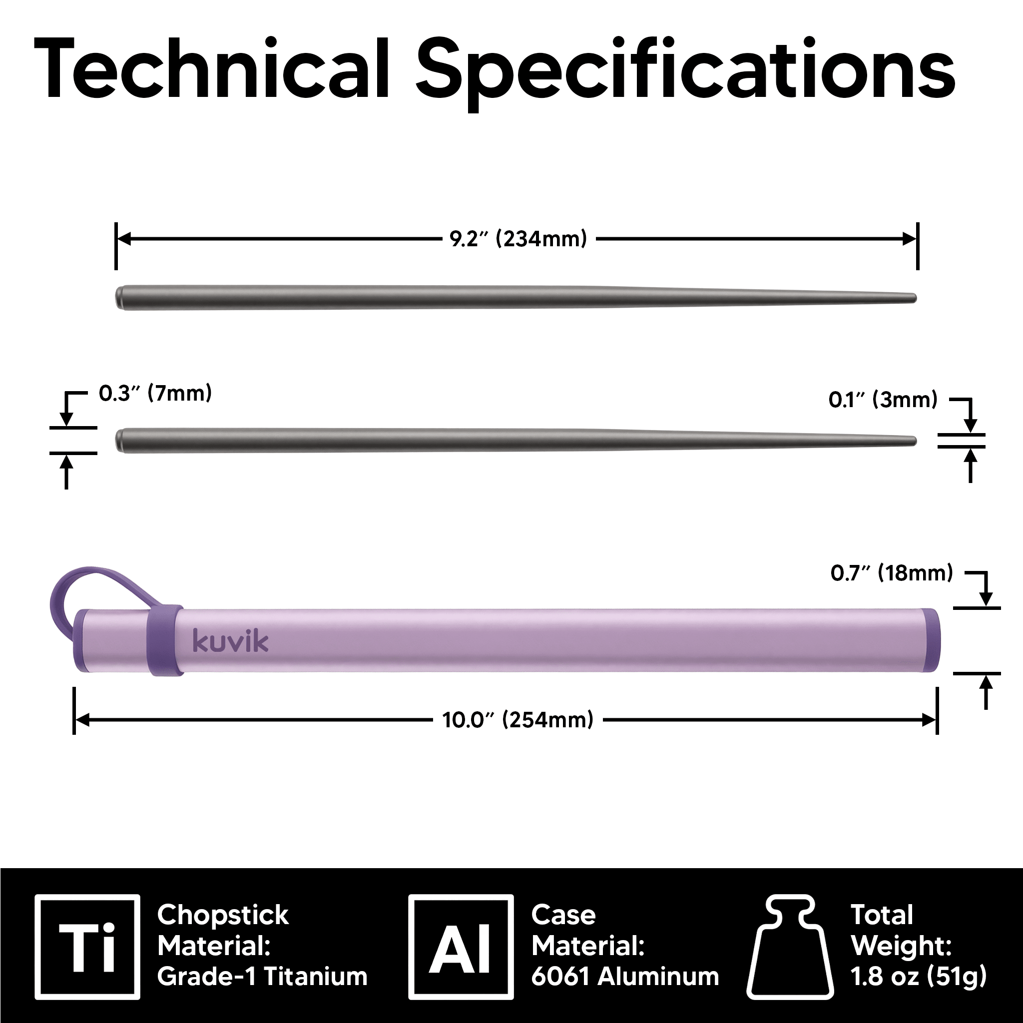 Kuvik Titanium Chopsticks