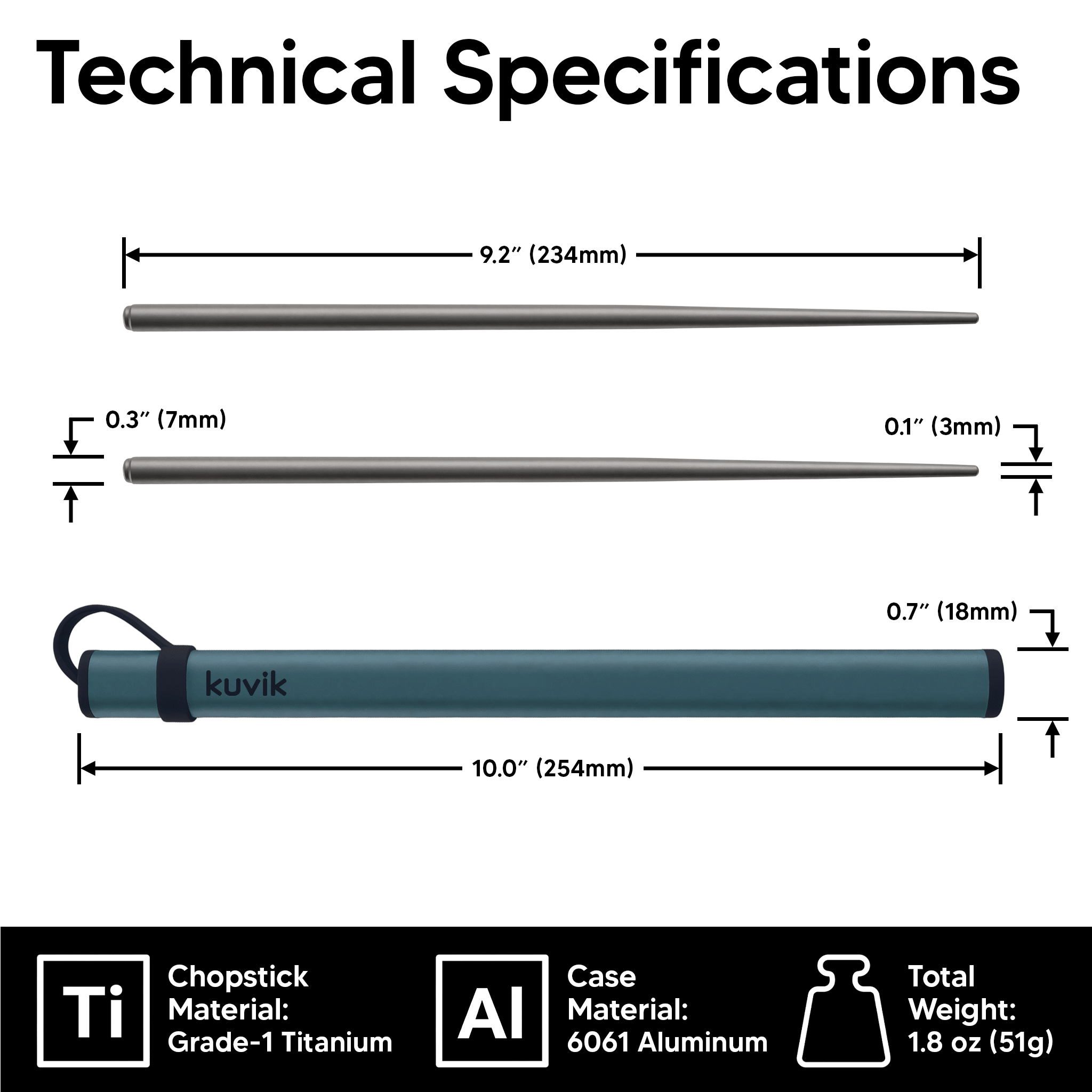 Kuvik Titanium Chopsticks