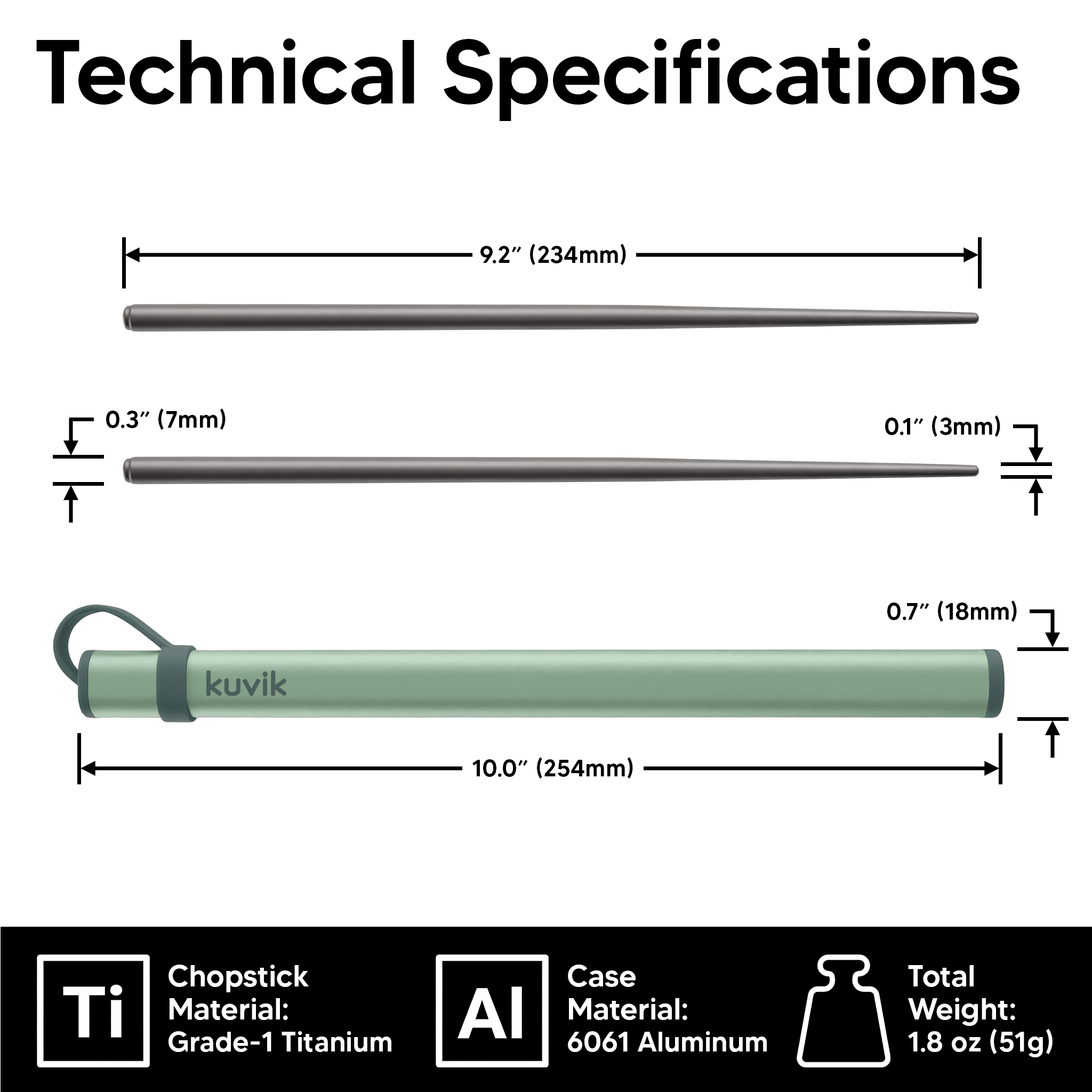 Kuvik Titanium Chopsticks