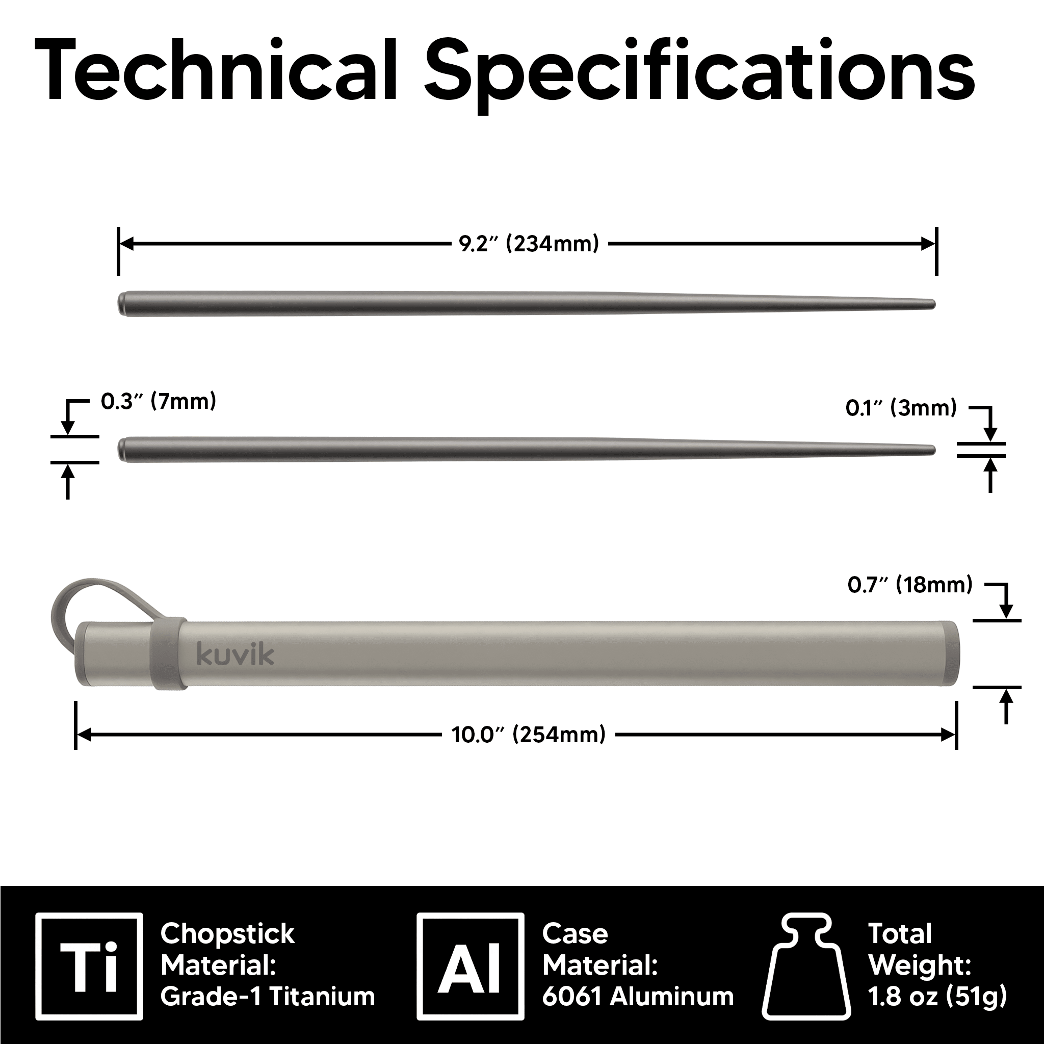 Kuvik Titanium Chopsticks