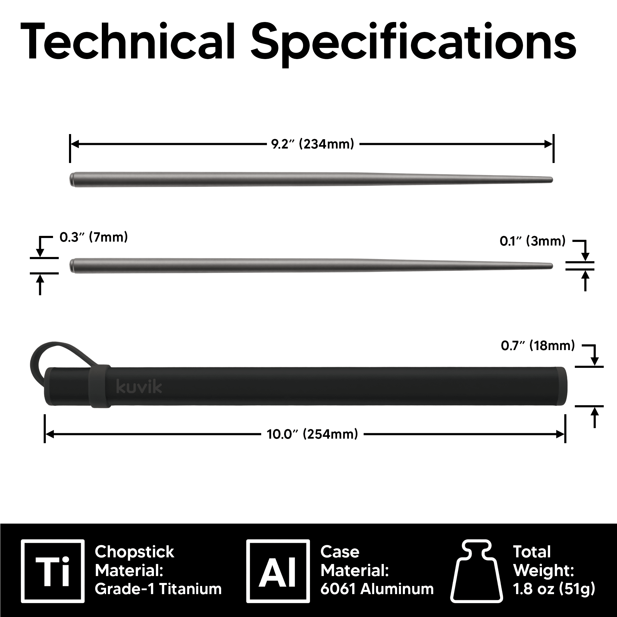 Kuvik Titanium Chopsticks