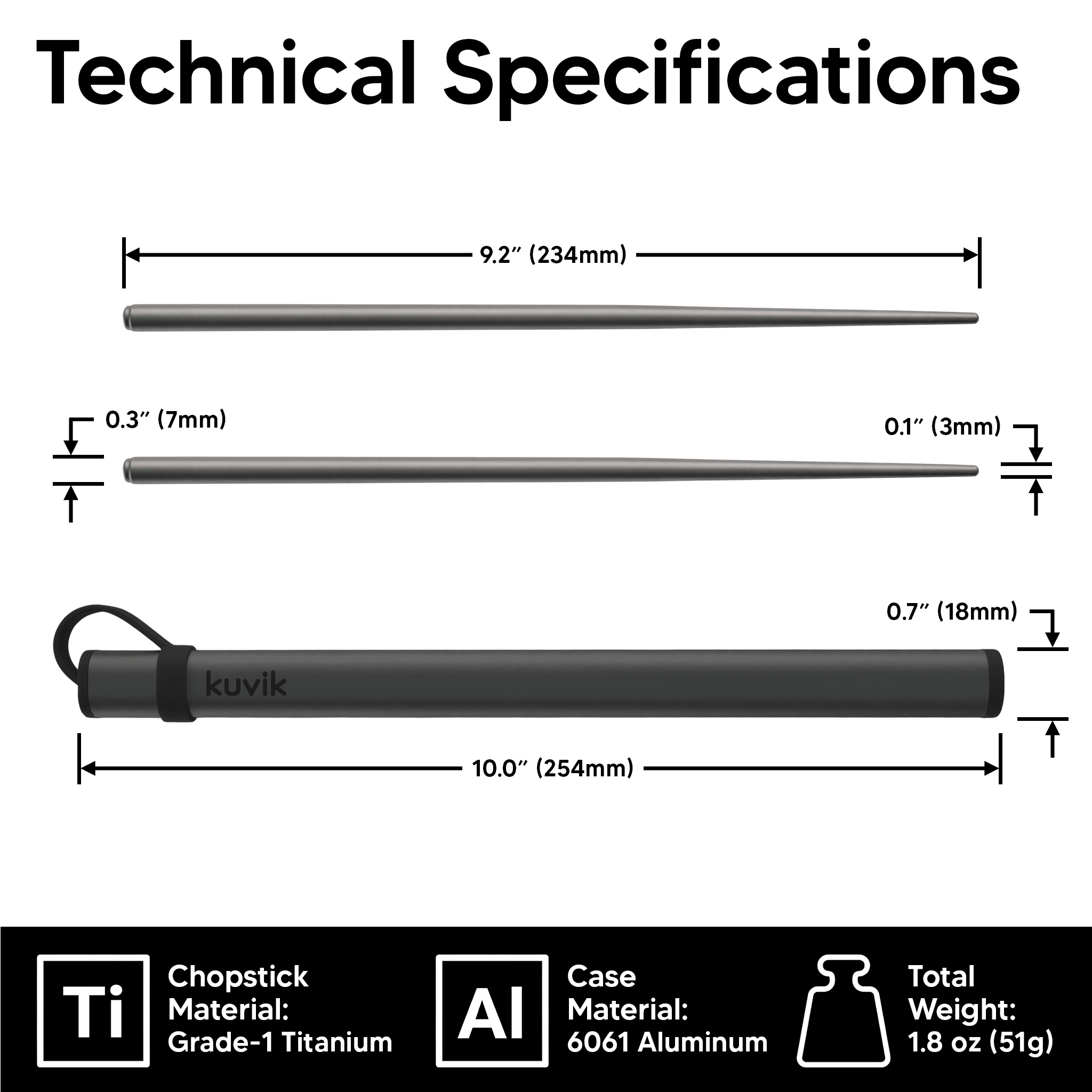 Kuvik Titanium Chopsticks